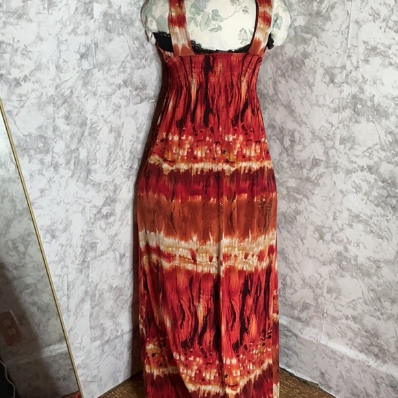 Bisou Bisou Red and Orange Maxi Dress - Picture 3 of 5